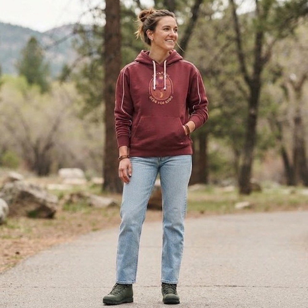 Cotopaxi Hoodie Women Medium Maroon Gear For Good Graphic Pullover Granola Girl